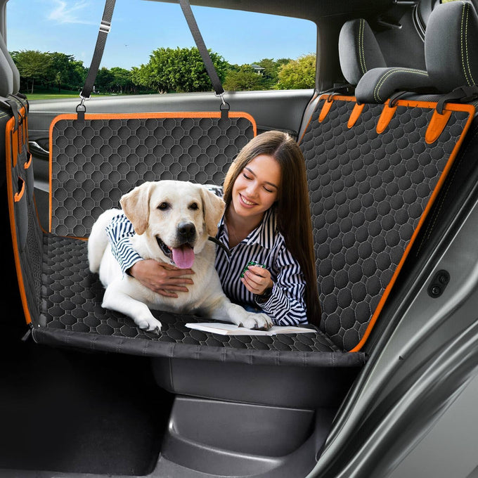 600D dog car seat cover, waterproof scratch proof nonslip dog hammock for cars, pet sedan SUV trucks