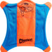 Chuckit! medium flying squirrel fetch dog toy - 9.5-inch diameter - water floating polyester canvas - orange and blue