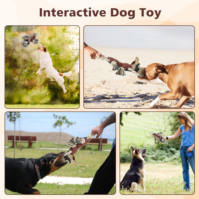 iokheira auburn dog toys for aggressive chewers, tough indestructible squeaky toys for large dogs