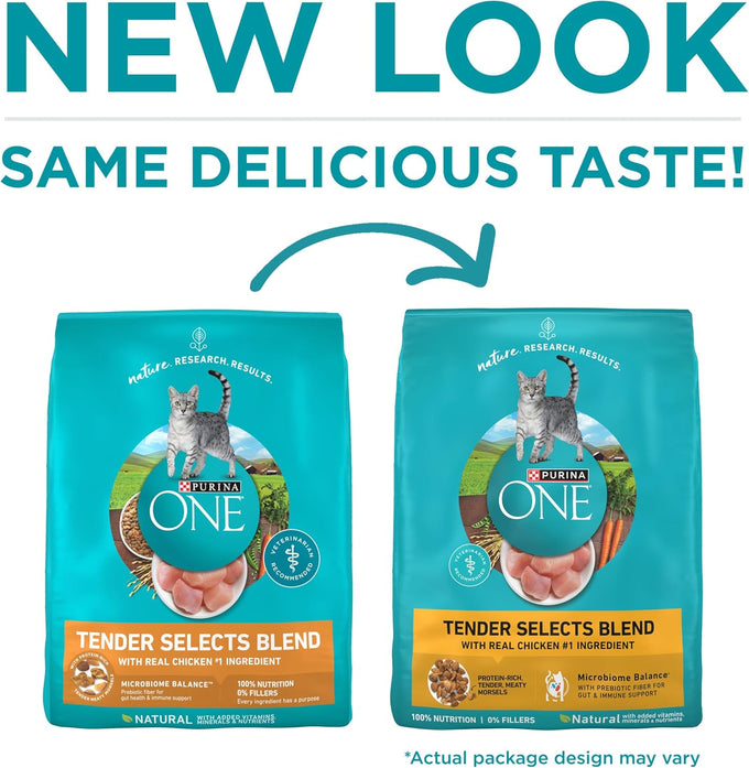 Purina one natural dry cat food tender selects blend with real chicken 16 lb bag