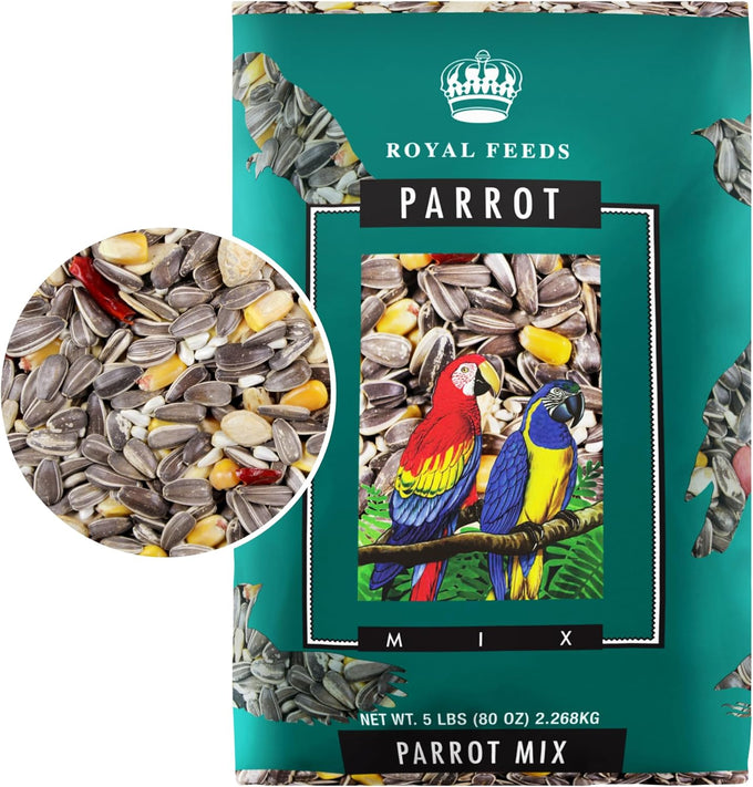 Parrot Mix 5 Lbs, Premium Parrot Food, Nutrient-Rich Blend for Energy, Growth, Digestive Health, Balanced Diet