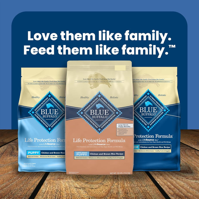 Blue Buffalo Large Breed Puppy Dry Dog Food, Chicken & Brown Rice, 30lb