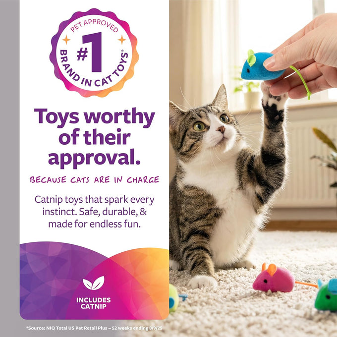 SmartyKat 15-Pack Skitter Critters Catnip Mice Plush Cat Toy Value Set with Potent Catnip
