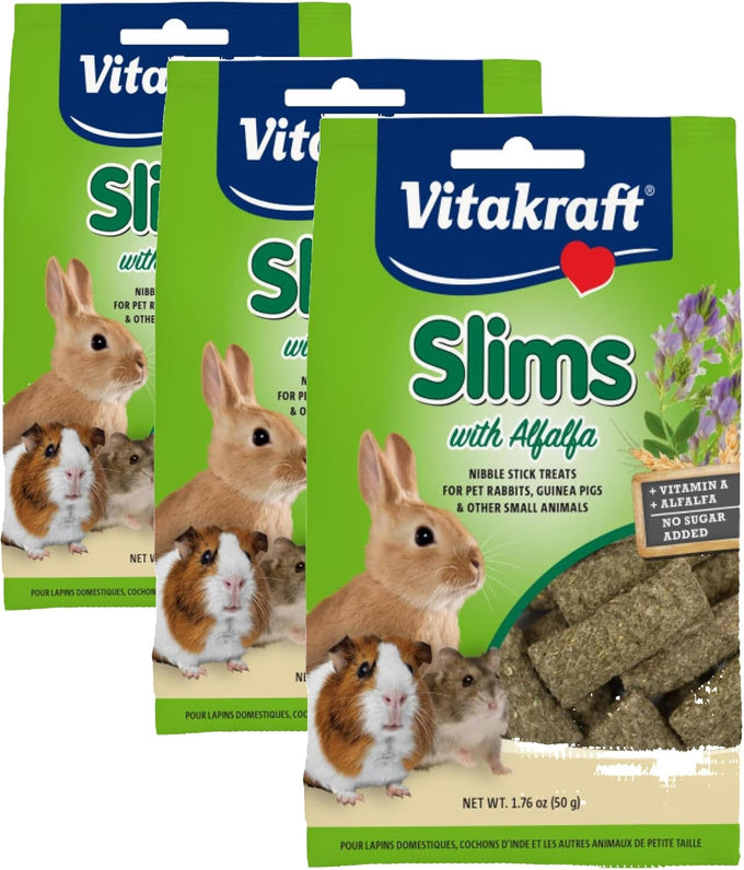 Vitakraft Slims Carrot Small Animal Treats, 10oz, Light, Healthy Food Bites for Rabbits, Guinea Pigs, Hamsters & Chinchillas