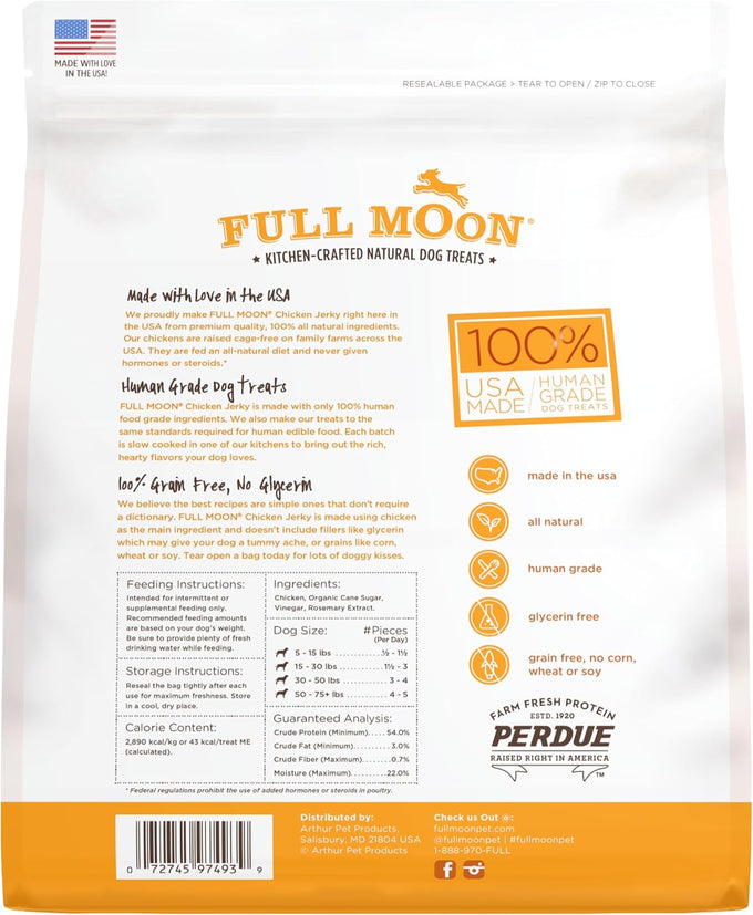Full Moon Chicken Jerky Healthy All Natural Dog Treats 1.5lb