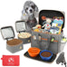 grey dog travel bag for dogs and cats with multi-function pockets and airline compliant design