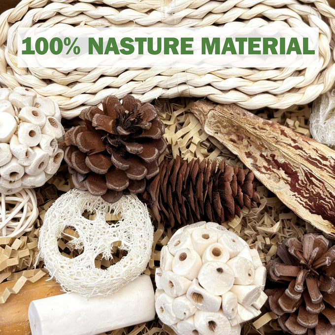 natural bird toys rattan foraging box parrot cockatiel lovebird parakeet budgie medium size non-toxic material