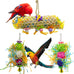 3Pack wood-rattan bird chewing toys foraging shredder toy parrot cage hanging toy