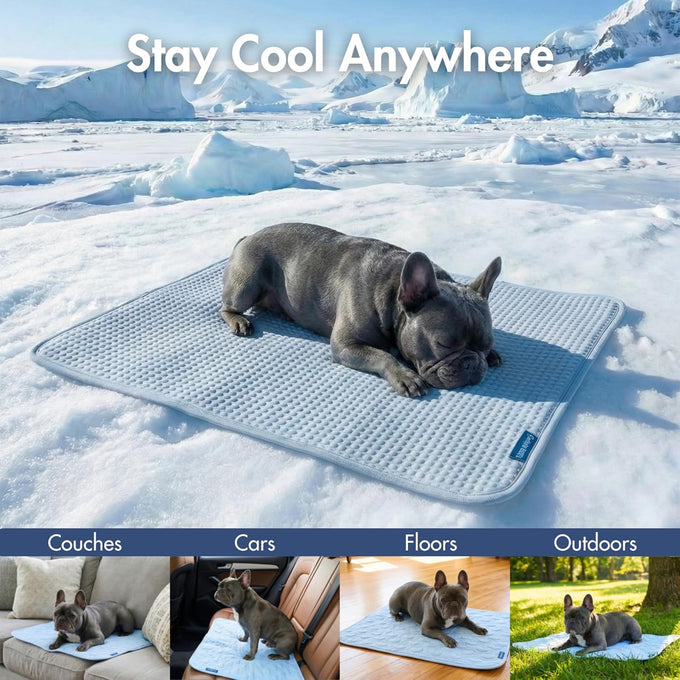 Spark Paws Waffle Blue XXL Self Cooling Dog Mat for Large Medium Small Dogs Non-Toxic Non-Gel Washable Cooling Bed