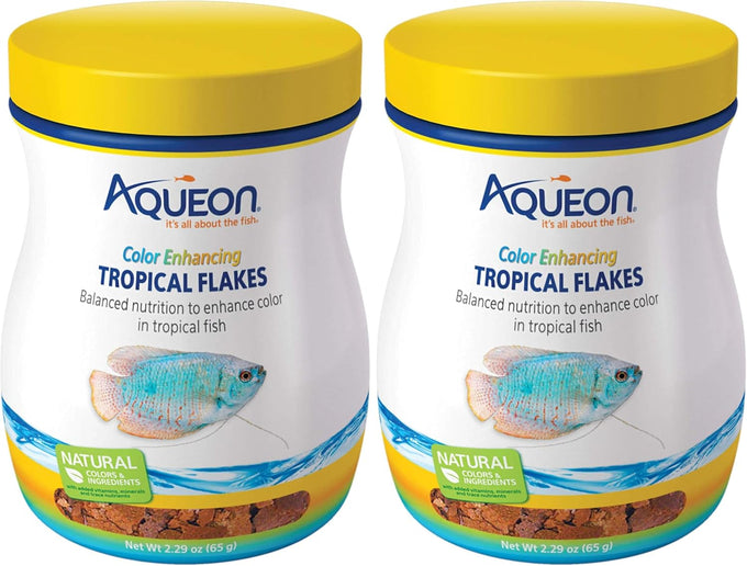 Aqueon Tropical Flakes Color Enhancing 2.29 Ounces Fish Food for Surface Feeding Aquariums