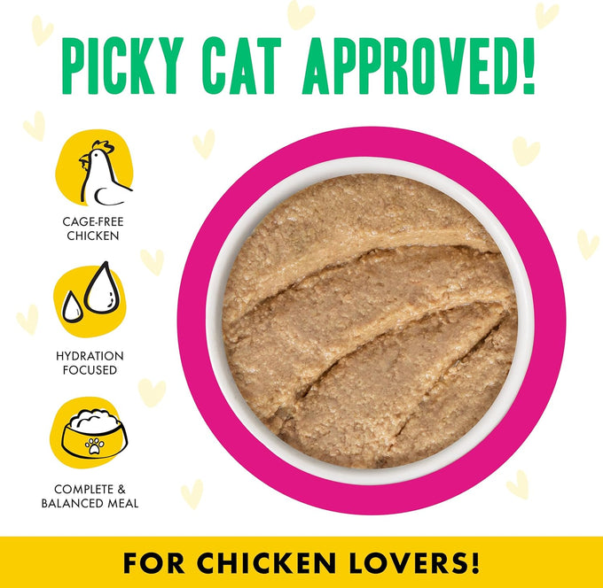 Weruva B.F.F. Play Chicken, Duck & Turkey Paté Lovers Wet Cat Food, 5.5oz Can (Pack of 8)
