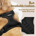 rabbitgoo dog harness no pull black large adjustable soft padded reflective oxford vest for labrador german shepherd