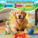 Interactive Self-Rolling Dog Toy Play Set for Puppies & Small-Medium Dogs - Includes Smart Ball, Rubber Bone & Plush Dinosaur