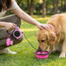 petimp lightweight 16ft retractable dog leash set with pink folding bowl and accessories