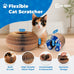 flexible cat scratcher bundle with built-in ball track - corrugated cardboard, magnetic design, foldable space saving for indoor cats
