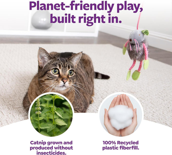 SmartyKat multi color 3 count bouncy mouse dangler plush cat toys interactive play stimulation