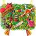 large-sized parrot foraging & shredding cage hanging toys for budgies, cockatiels, lovebirds, conures with eco-friendly seagrass and starfruit accents