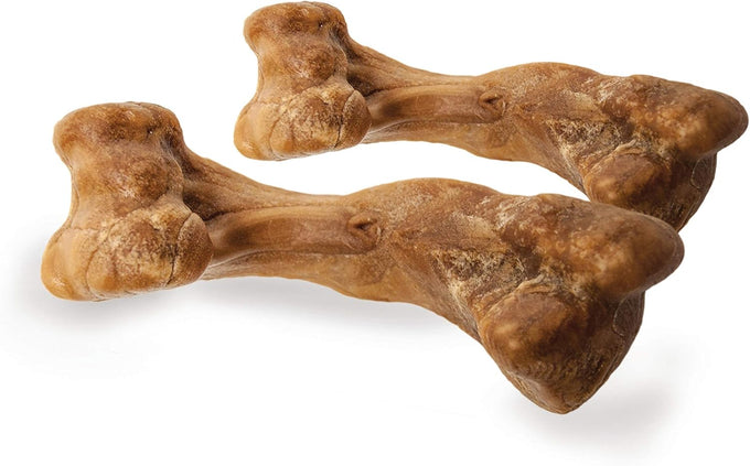 Nylabone Healthy Edibles, Natural Bison Flavor Dog Chews, Long Lasting Bones for Dogs, Medium (2 Count)