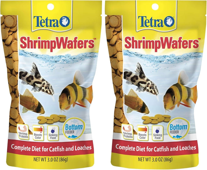 Tetra ShrimpWafers Complete Diet for Omnidorous Bottom Feeders Catfish and Loaches 3 Ounce