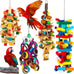 soulchen 4 pc extra large bird parrot toy set wooden chewing toys for large macaws african grey amazon parrots