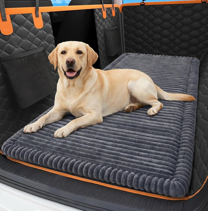 Backseat Dog Car Bed Mat for SUVs, Trucks, and Sedans - Soft, Non-Slip, and Machine Washable