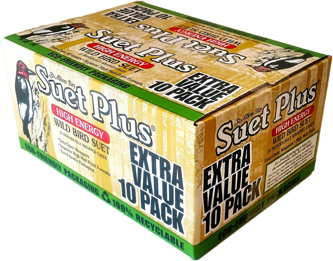 st albans bay suet plus 10 pack variety high energy wild bird suet cakes 11 oz easy-open