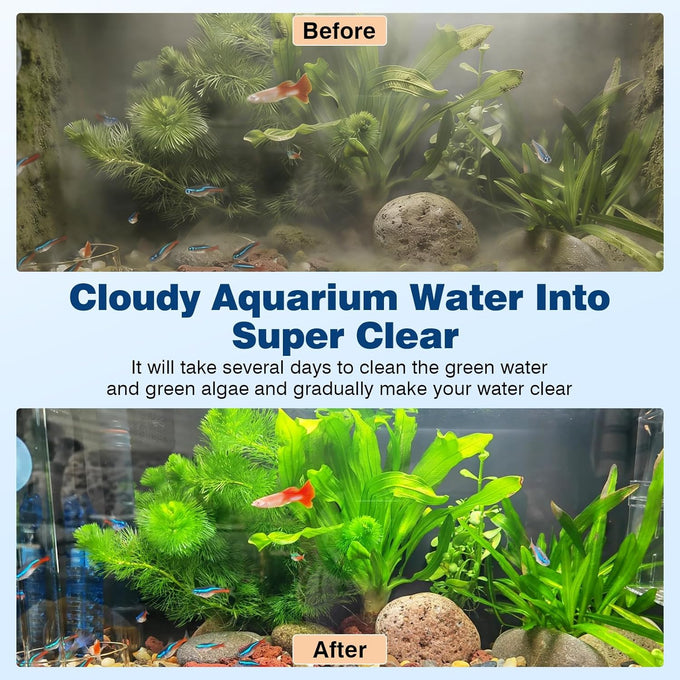 hygger 11w aquarium u-v light with timer for green water & algae, suitable for 60-180 gal freshwater & saltwater fish tanks