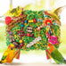 large-sized parrot foraging & shredding cage hanging toys for budgies, cockatiels, lovebirds, conures with eco-friendly seagrass and starfruit accents
