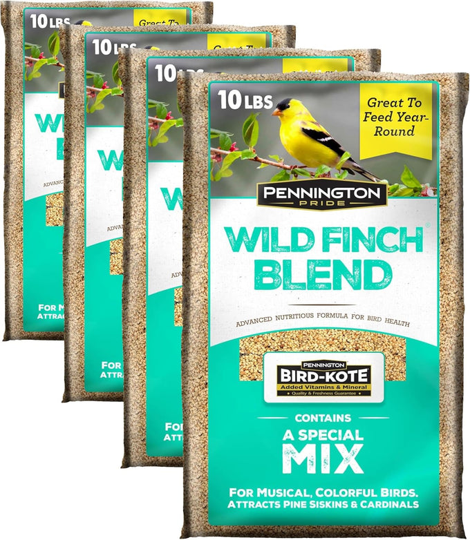 Pennington Pride Wild Finch Blend, 10-lb. Bag, Year-Round Wild Bird Seed for Outdoor Feeders, Attracts Musical Songbirds