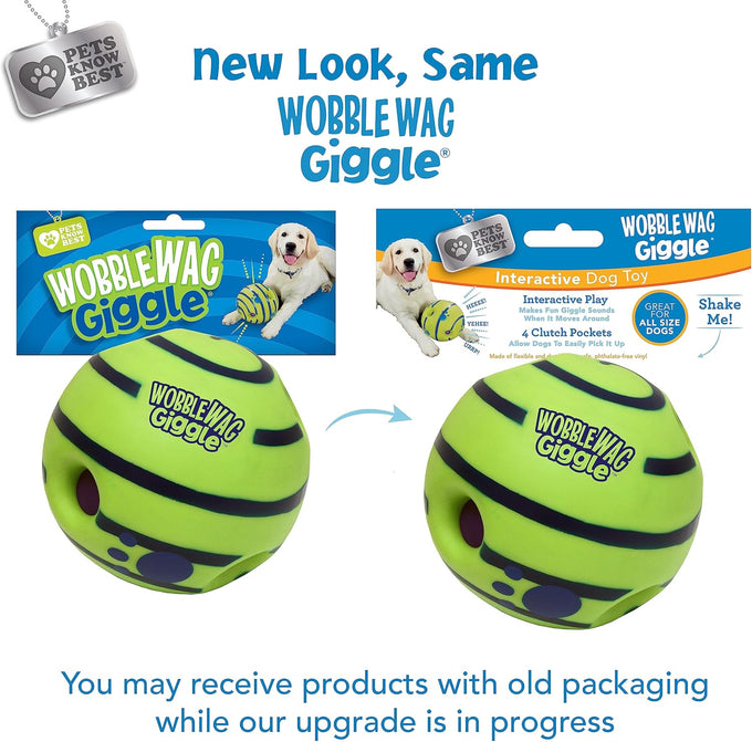 Pets Know Best Wobble Wag Giggle Ball 5.5" Interactive Dog Toy with Giggle Sounds