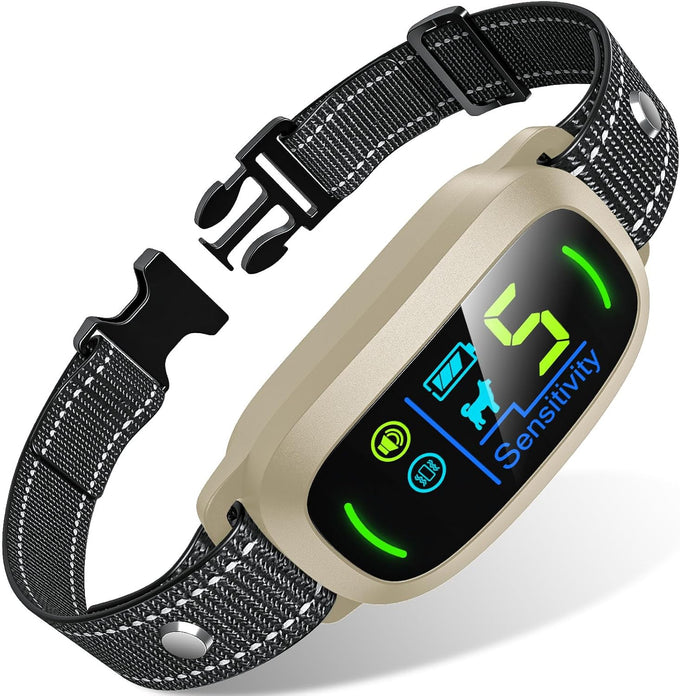 FAFAFROG Rechargeable Smart Bark Collar for Large Medium Small Dogs, 5 Adjustable Sensitivity Beep Vibration, Black
