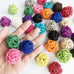 benvo 1.2 inch multi-colored rattan ball set, 32 pack, parrot, budgie, hamster, vase filler, craft