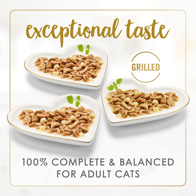 purina fancy feast cheddar grilled chicken, turkey, or whitefish and cheddar cheese gravy wet cat food 24-pack