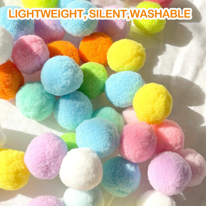 MeoHui 31Pcs Cat Ball Launcher Toy, 1 Gun, 30Pcs Plush Fuzzy Balls for Bored Indoor Cats