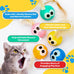 Bouncy Tails 5 Pack Natural Feather Bouncy Ball for Indoor Cats and Kittens Play Toy Set
