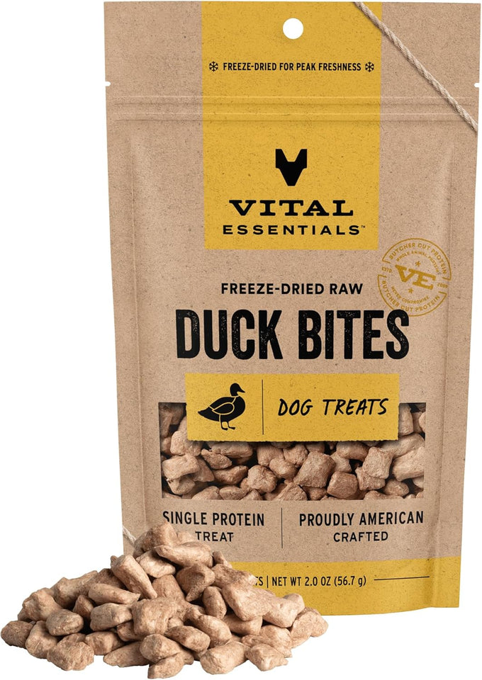 Vital Essentials Salmon Bites, Single Protein, Grain-Free, Freeze-Dried Dog Treats, 2.5 oz Bag
