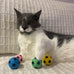 spot interactive colorful plush cat toys soccer balls 1.5 inch assorted 4 pack
