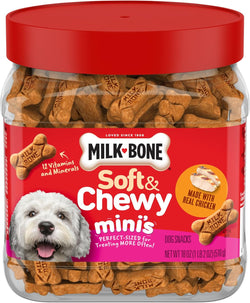 Milk-Bone Soft & Chewy Mini's Made with Real Chicken Dog Treats, 18 Ounce Canister