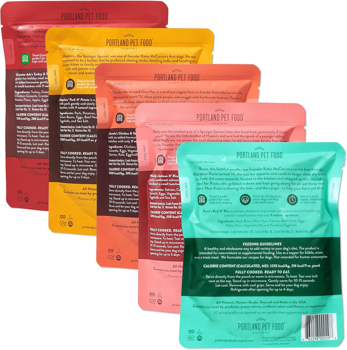 Portland Pet Food Fresh Dog Food Pouches - Gluten-Free Meal Toppers