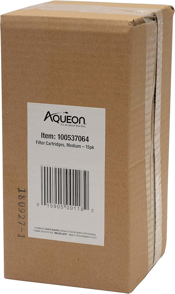 Aqueon Medium Aquarium Fish Tank Replacement Filter Cartridges 15 Pack Dual-Sided