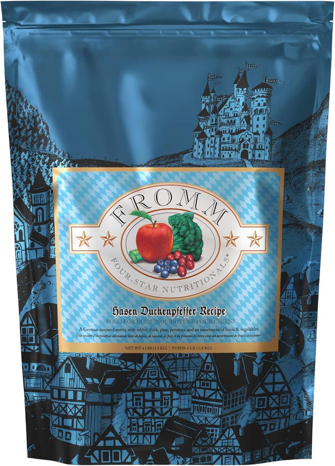 Fromm Four-Star Nutritionals Hasen Duckenpfeffer Dog Food - Premium Dry Dog Food with Rabbit Recipe - 4lb Bag