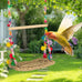 Natural Bird Swing Toys with Wood Perch for Parakeets, Budgies, Conures, Cockatiels, Lovebirds