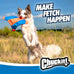 Chuckit! medium flying squirrel fetch dog toy - 9.5-inch diameter - water floating polyester canvas - orange and blue