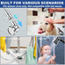 dog shower attachment for convenient dog bath, 3-mode high pressure handheld dog shower head with 8.2-foot hose and dog brush