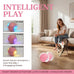 Rechargeable smart rolling cat ball with 3 modes, LED light and 3 replaceable accessories for kittens and adult cats