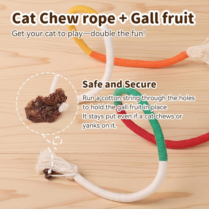 Silvervine Stick & Catnip Toy for Kittens & Adult Cats - 3Pcs Chew Rope Set with Refillable Catnip