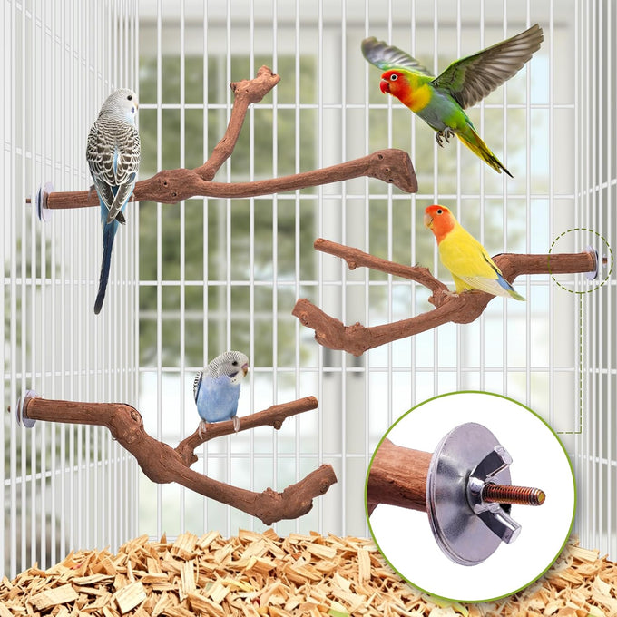 3PCS bird perch grape stick natural 100% safe non-toxic wild grapevine budgies cockatiels lovebirds