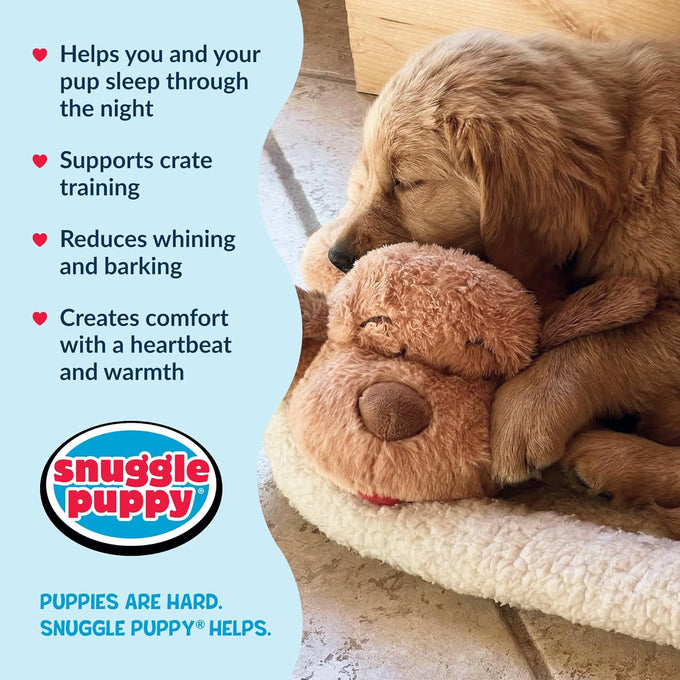 Snuggle Puppy original heartbeat toy biscuit with real-feel pulse & heat pack for puppy anxiety & crate training