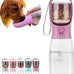 avelora dog water bottle with food container, 10oz/15oz/19oz leak proof pet water dispenser for walking hiking travel