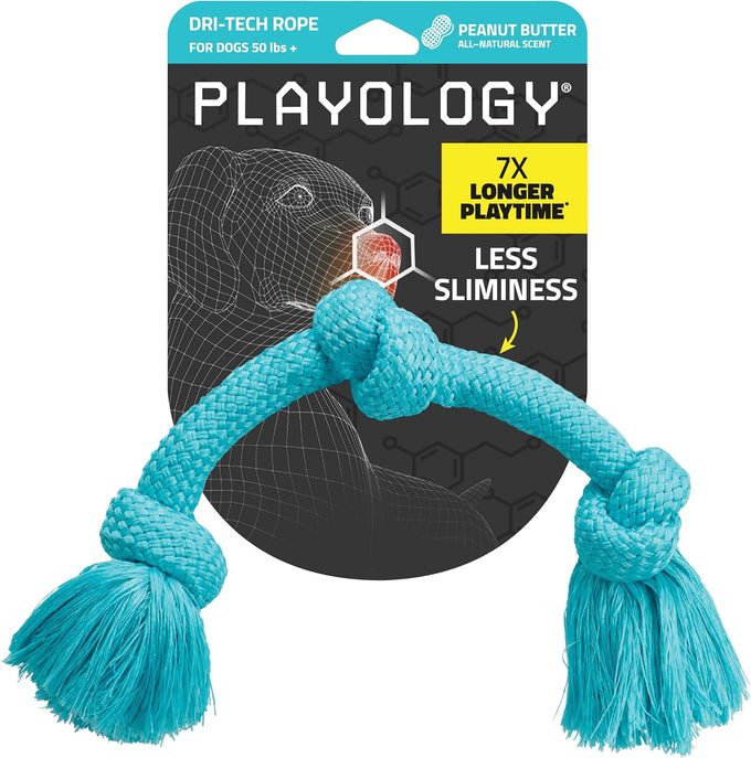 Playology dog toys Dri-Tech rope tug of war dog toy for tough chewers medium size beef scented